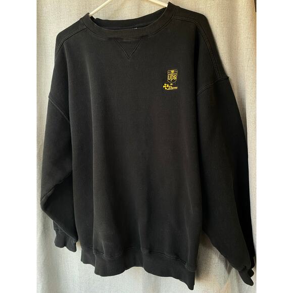 Vintage 90s Black UPS Racing Sweatshirt NASCAR Robert Yeats Size 2XL - Picture 1 of 6